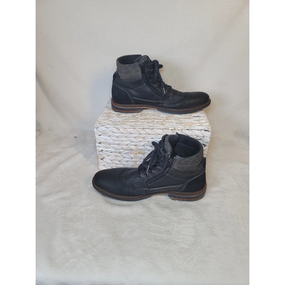 Aldo Urban Minimalist Boots Rustic Farm Preppy Chore Size 8 Mens Black Leather